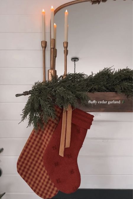 # 8 of my 12 days of favorite holiday decor 🌲 a fluffy cedar garland. it blends in so well when mixing with other garlands and looks great on its own like this too 🤎 my exact garland is out of stock (looks so realistic!) but sourcing a couple similar ones. 

#LTKHoliday #LTKhome #LTKSeasonal