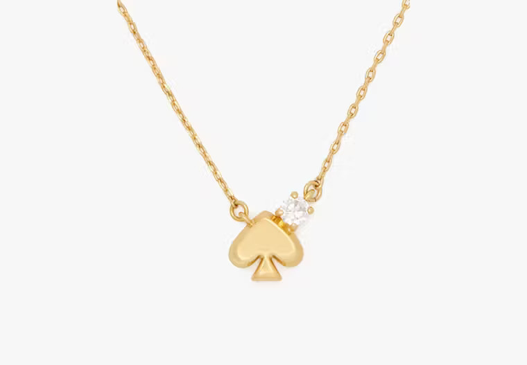 Kate Spade Everyday Spade Stone Pendant, Clear/gold | Kate Spade Outlet