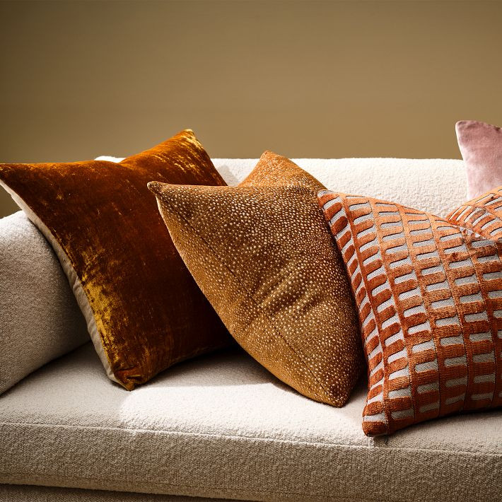 Warm-Toned Velvet Pillow Cover Set | West Elm (US)