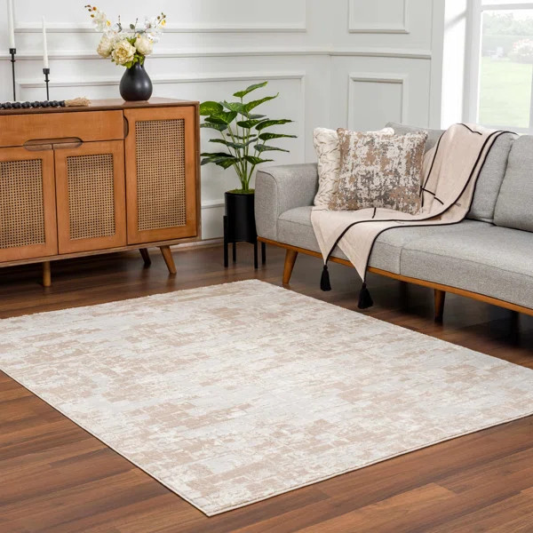 Straten Abstract Design Modern Cream/Beige Area Rug | Wayfair North America
