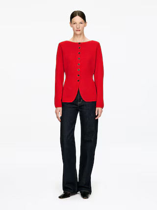 Strickjacke aus Merinowolle – Rot – Damen – ARKET DE | Arket EU