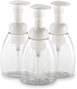 Foaming Hand Soap Dispenser (3 pk) Soap Foam Dispenser Durable (8.5 oz) Plastic Soap Dispenser- R... | Amazon (US)