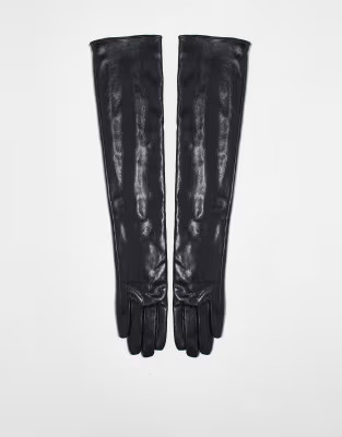 My Accessories London PU long gloves in black | ASOS (Global)