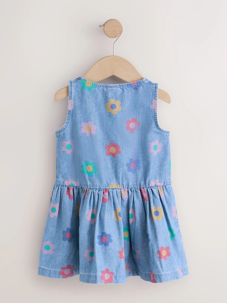 Flower Print Sleeveless Denim Dress (3mths-8yrs) | Next US