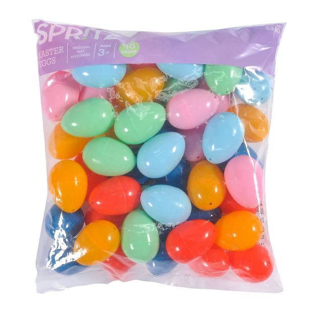 48ct Easter Plastic Eggs Mixed Colors - Spritz&#8482; | Target