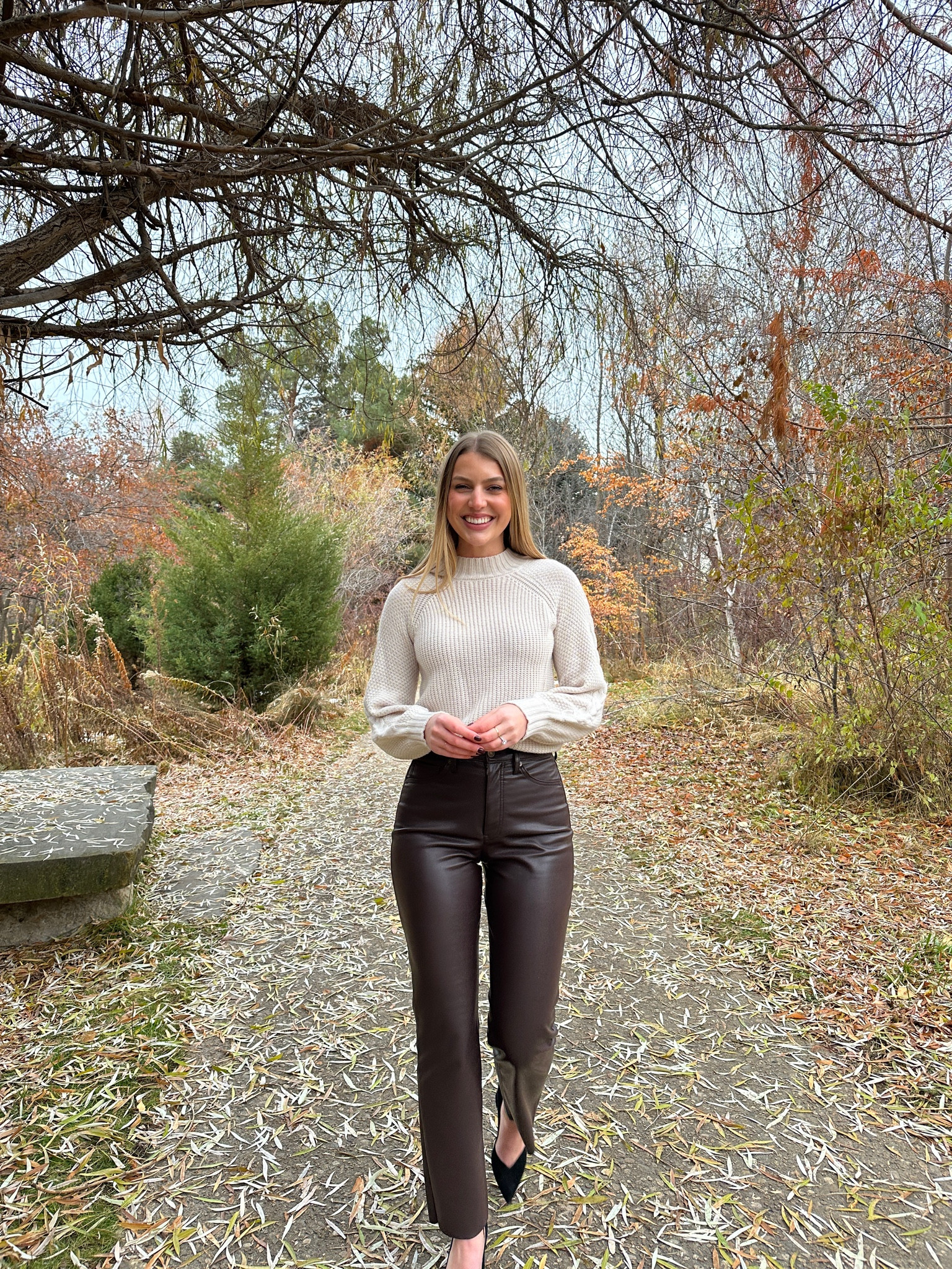 Faux leather pants from express // wearing 4 regular 

#LTKunder50 #LTKsalealert #LTKCyberweek