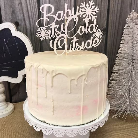 Baby it's cold outside cake topper, Baby it's cold outside, Holiday cake topper, christmas cake t... | Etsy (US)