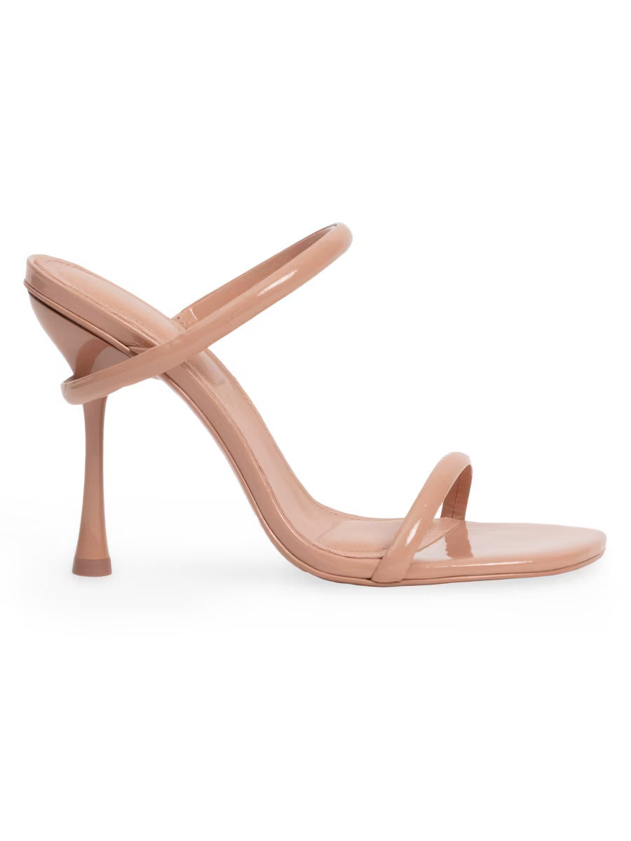 Siren Bombe 95MM Metallic Leather Stiletto Sandals | Saks Fifth Avenue