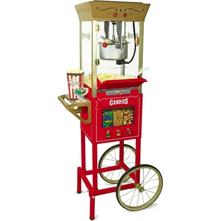 Nostalgia Appliances Popcorn Cart Vintage Movie Theatre Popcorn Machine, Red | Walmart (US)