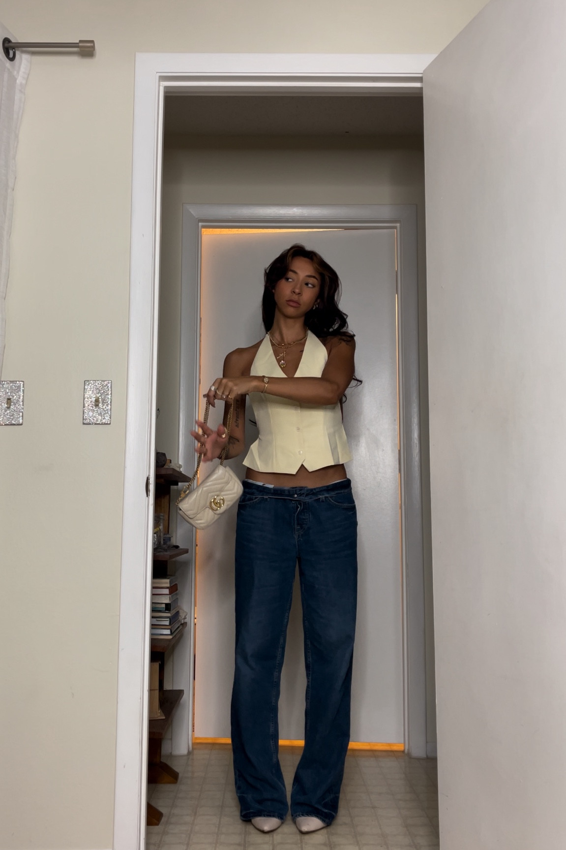 fall transitional outfit 🧈🧈🧈 buttercream halter neck vest top! 