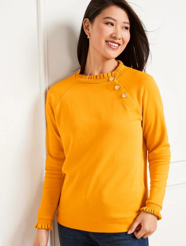 Ruffle Trim Raglan Sweatshirt | Talbots