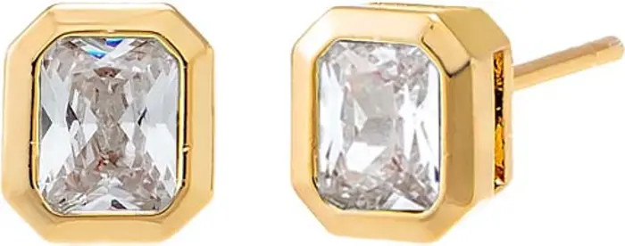 BY ADINA EDEN Colored Bezel Baguette Stud Earring | Nordstrom | Nordstrom