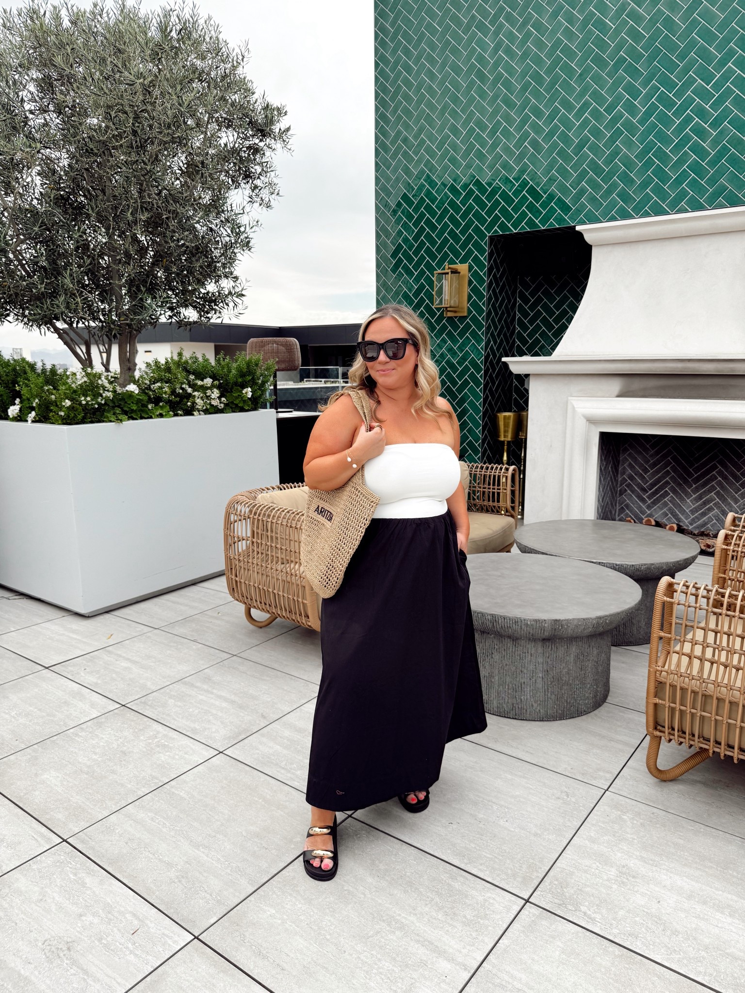 Aritzia summer sale! 
Black and white dress marked down! So easy and comfortable for summer days! Wearing size LARGE 

Summer travel, summer style, summer outfit, resort wear, petite style, midi dress, summer trends, resort wear, vacation outfit 

#LTKSaleAlert #LTKTravel #LTKMidsize