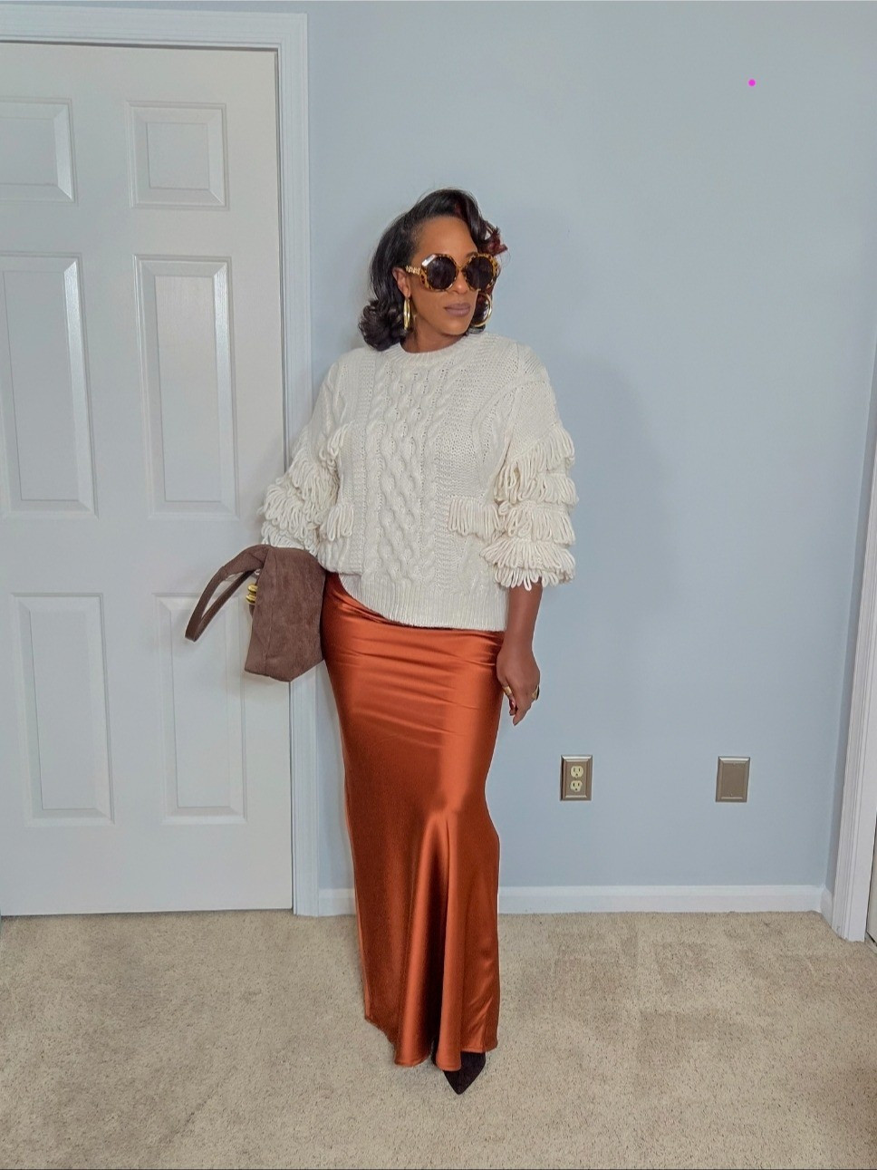 Satin Maxi Skirt Look

#LTKootd #LTKOver40 #LTKMidsize