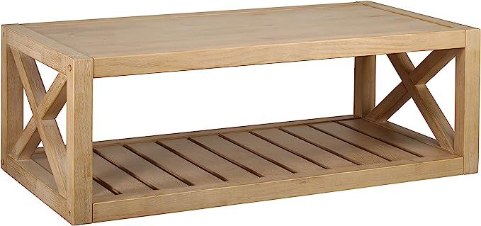 Amazon Brand – Stone & Beam Solid Pine Rustic Farmhouse Coffee Table, 52"W, Rustic Oak | Amazon (US)