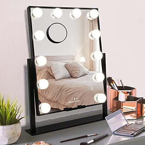 Misavanity Large Hollywood Vanity Makeup Mirror with Wireless Charger, Lighted Makeup Mirror with... | Amazon (US)