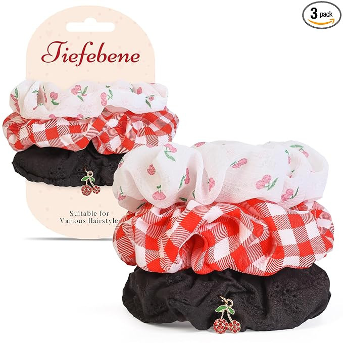 3PCS Satin Scrunchies for Women, Soft Satin Hair Ties No Damage-No Crease Hair Ties, Hair Elastic... | Amazon (US)