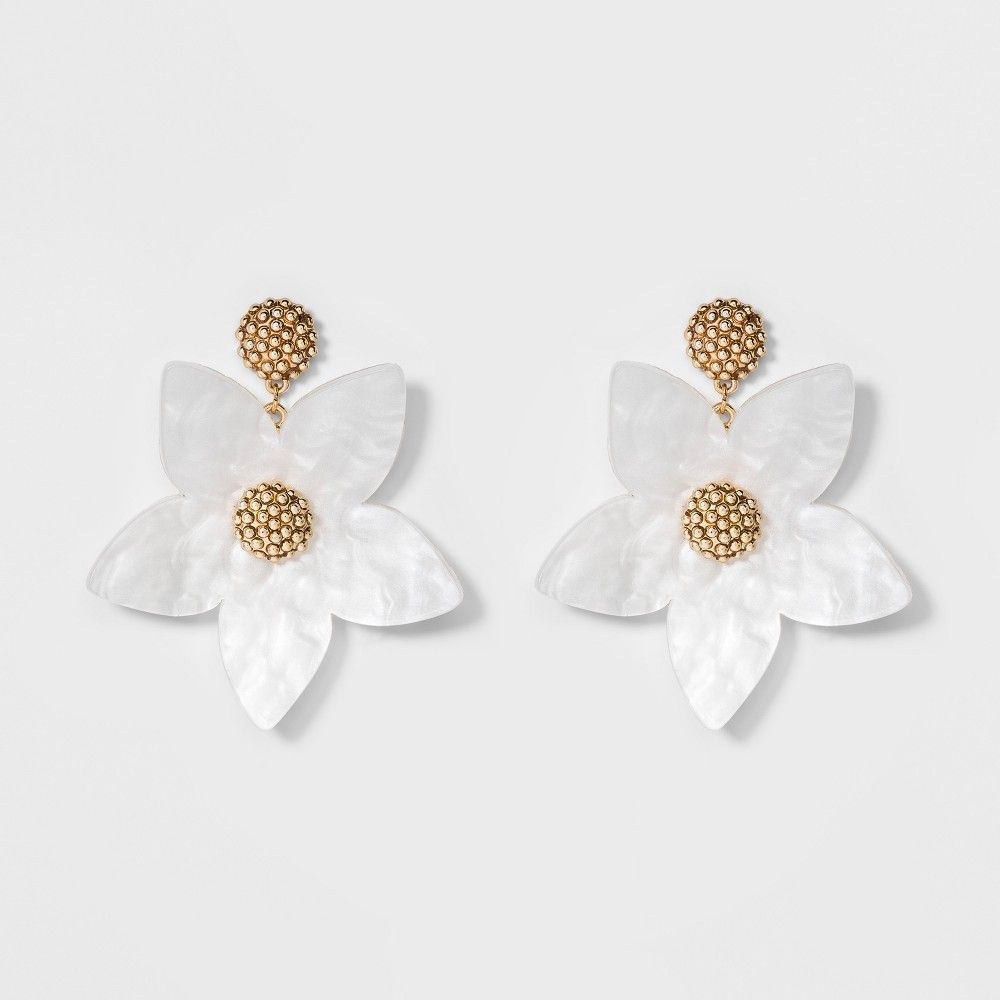Sugarfix by Bauble Bar Flower Drop Earrings - White, Girl's | Target
