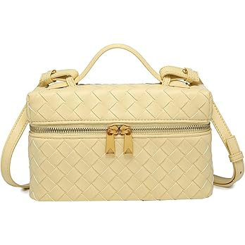 Mini Woven Crossbody Purse Square Box Bags Top-Handle Tote Handbag Shoulder Bag Cute Satchels Tre... | Amazon (US)