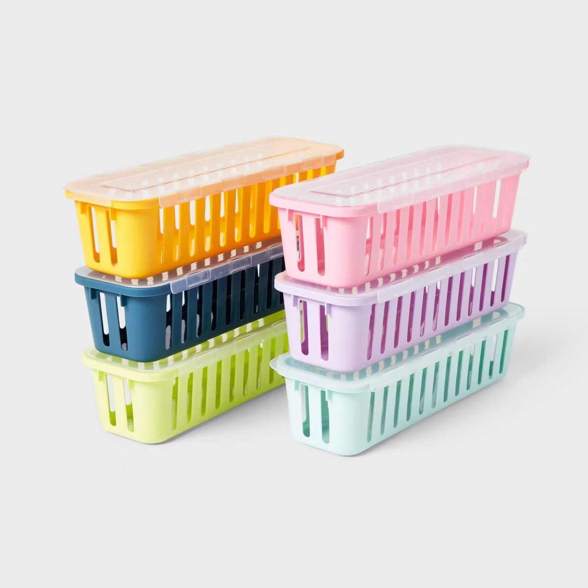 6pk Small Baskets with Lids Pastel Colors - up&up™ | Target