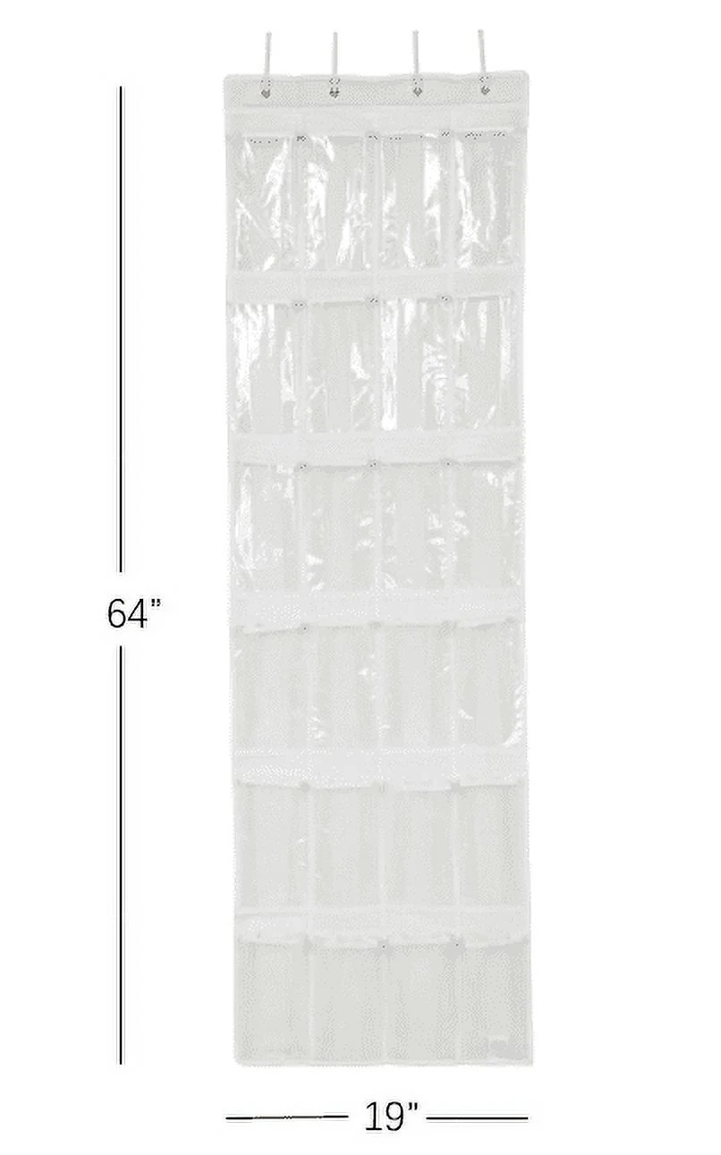 Mainstays 24 Pocket over the Door Non Woven Closet Shoe Organizer, Arctic White, Adult and Kids | Walmart (US)