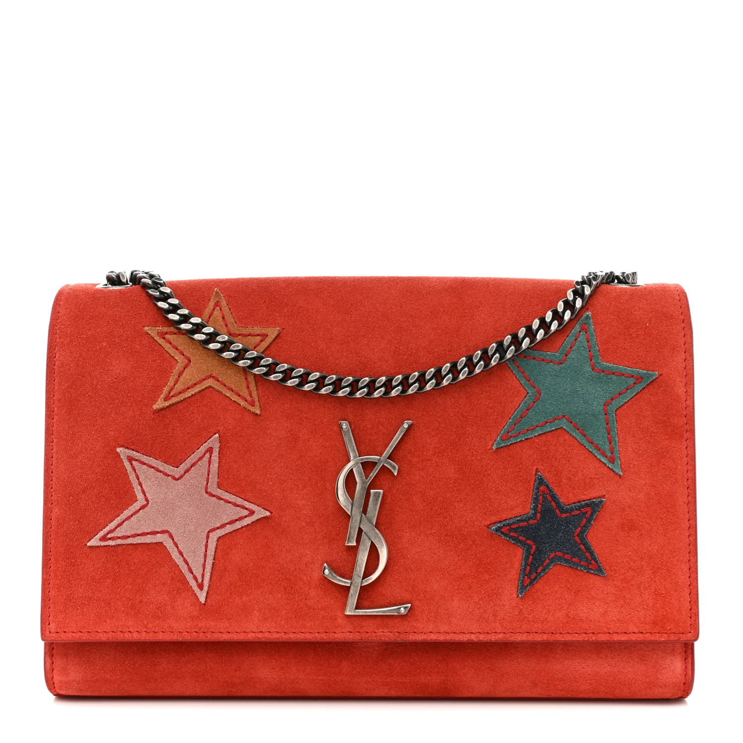 Saint Laurent Suede Star Medium Classic Monogram Kate Satchel Berry Red 1862661 | FASHIONPHILE (US)