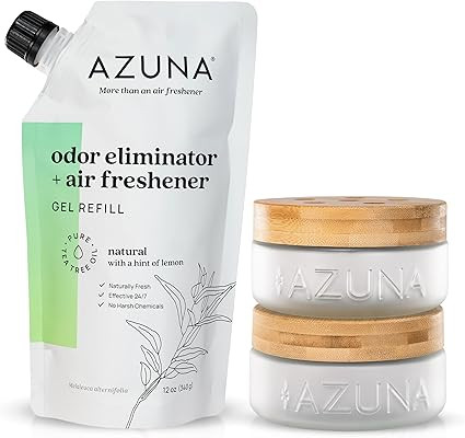 Azuna Air Freshener & Odor Eliminator for Strong Odor | 2 Room Kit Includes (2) 8 oz. Empty Luxe ... | Amazon (US)