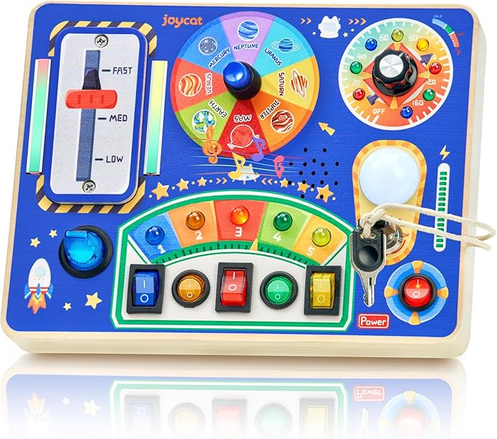 JoyCat Busy Board with Led Light, Toddler Toys for 1 2 3 4 Year Old Boys and Girls, Wooden Sensor... | Amazon (US)