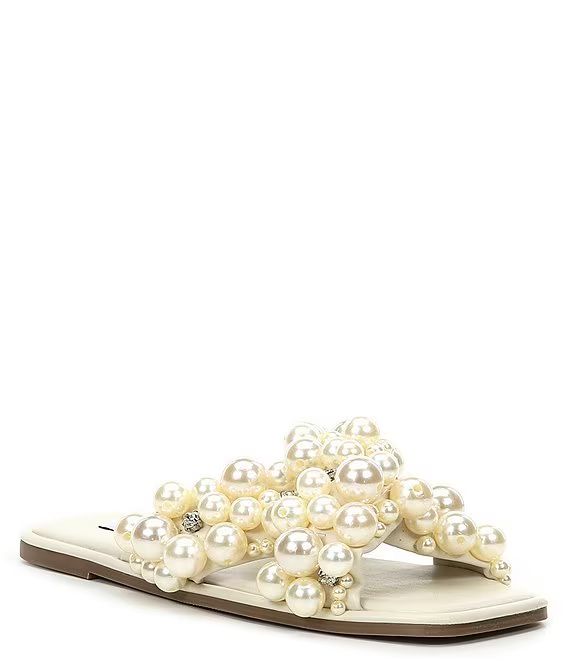 Duri Pearl Embellished Slide Sandals | Dillard's
