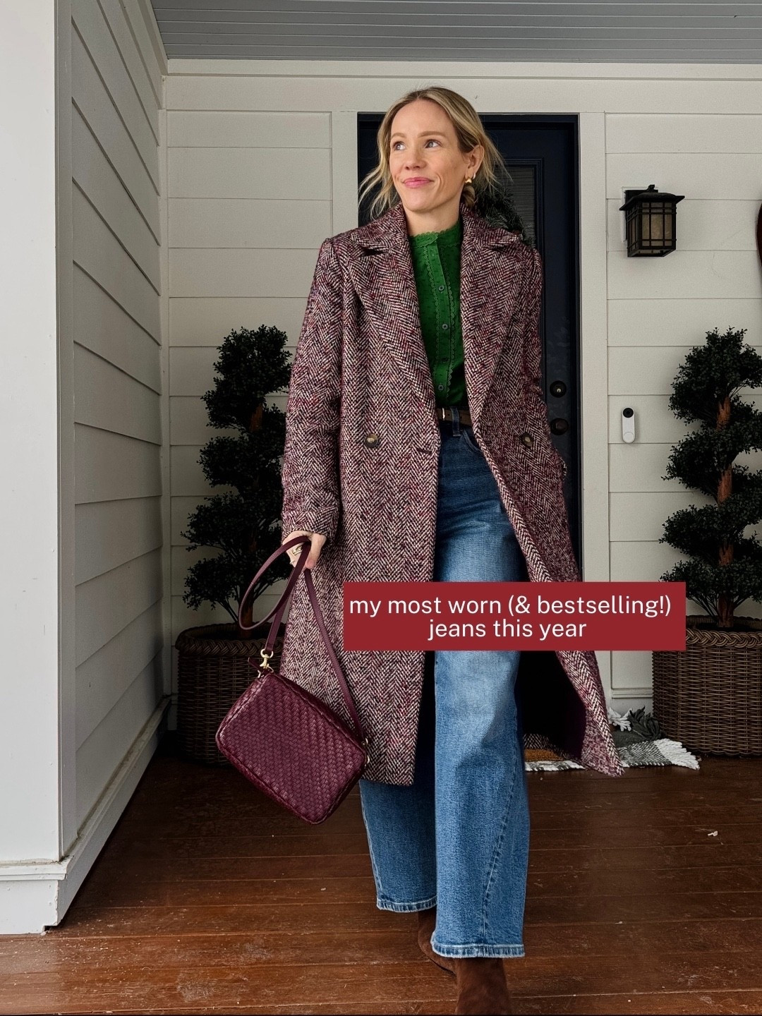 Wearing my regular size 4 in Boden top, regular size in Pistola jeans, sized down to xs in Ann Taylor coat, Clare V Marisol bag in Burgundy, J.Crew ankle boots are true to size ~ xo, Claire

#LTKWorkwear #LTKSeasonal #LTKSaleAlert