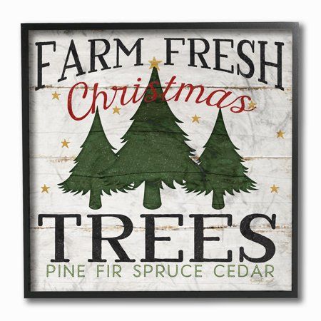 The Stupell Home Decor Collection Farm Fresh Christmas Trees Framed Giclee Texturized Art | Walmart (US)