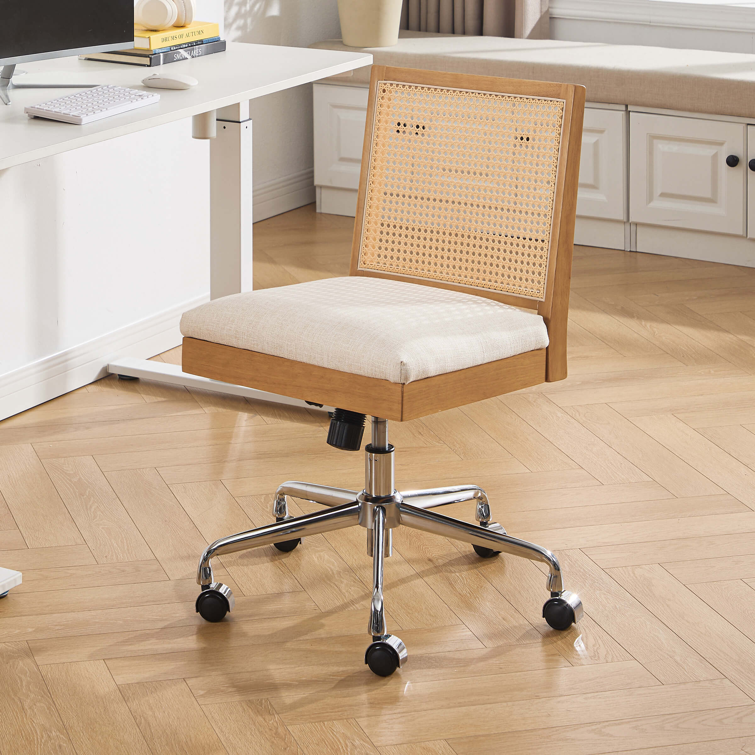 Rattan Back Adjustable Office Chair - 8069OC | CHAIRUS Affiliate Program