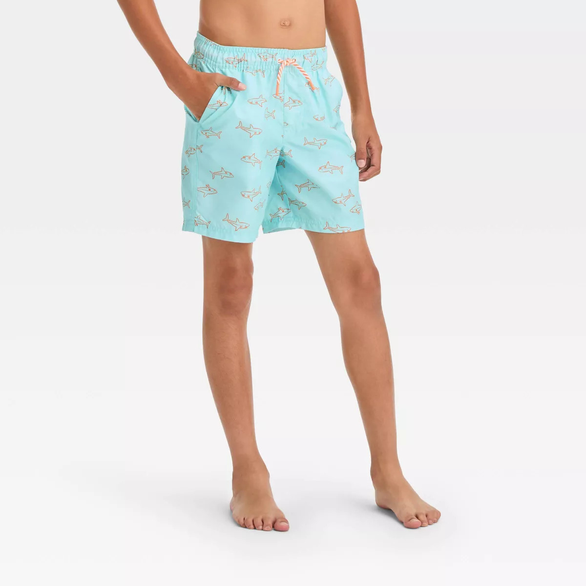 Boys' Sharks Printed Swim Trunks - Cat & Jack™ Blue | Target