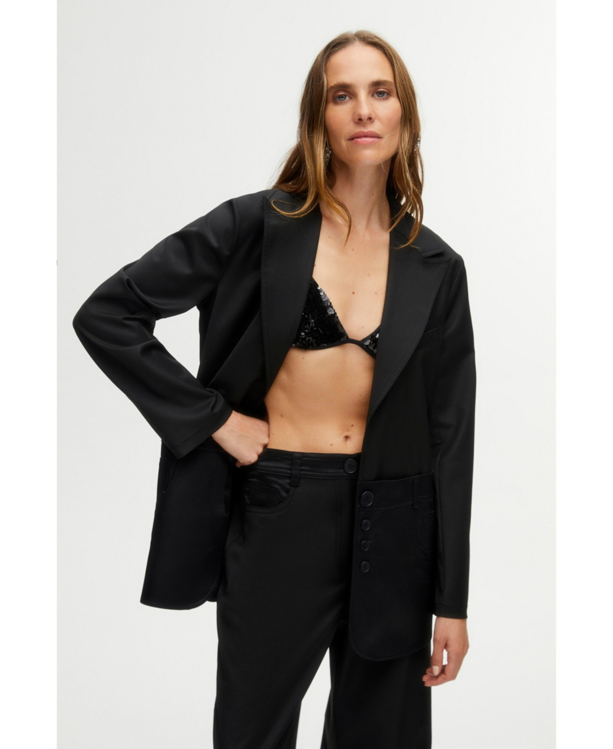 Nocturne Women's Lapel Collar Jacket - Black | Macy's