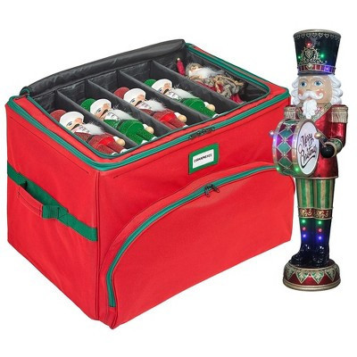 Hold N' Storage - Christmas Nutcracker and Figurine Collectible Storage Box Holds up to 72 -4" Ornaments with Adjustable Dividers for Figurine | Target