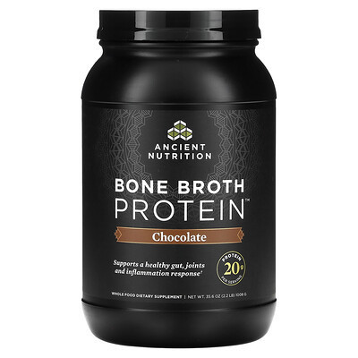 Ancient Nutrition, Bone Broth Protein, Chocolate, 2.2 lbs (1,008 g) | iHerb