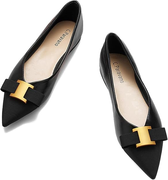C.Paravano Women’s Flats I Flat for Women Leather I Pointed Toe Flats I Ballet Flats for Women ... | Amazon (US)
