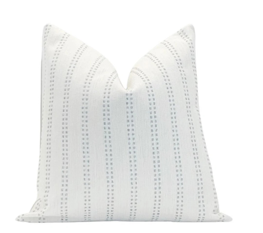 CHARLESTON BLUE  Simple Beige and Blue Striped Coastal - Etsy | Etsy (US)