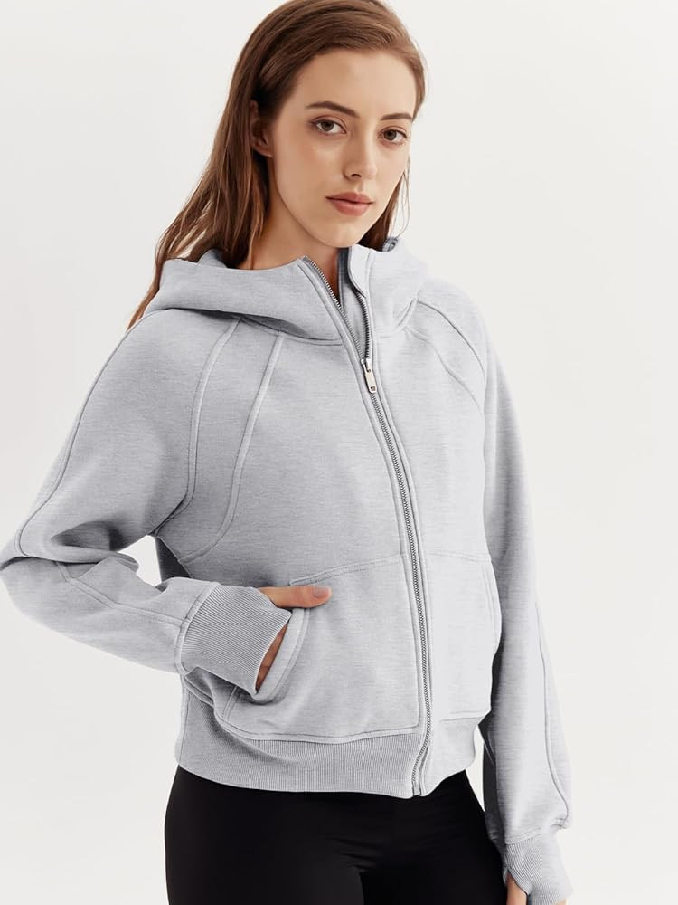 WYNNQUE Womens Zip Up Cropped Hoodies Fleece Full Zipper Sweatshirts Pullover Winter Clothes Swea... | Amazon (US)