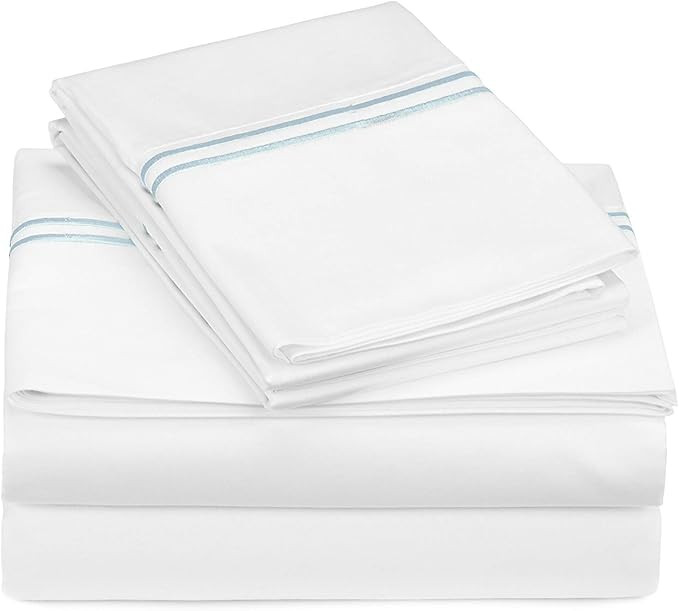 Dornick Decor 400 Thread Count 100% Cotton Sateen Hotel Quality Sheet Set California King Light B... | Amazon (US)