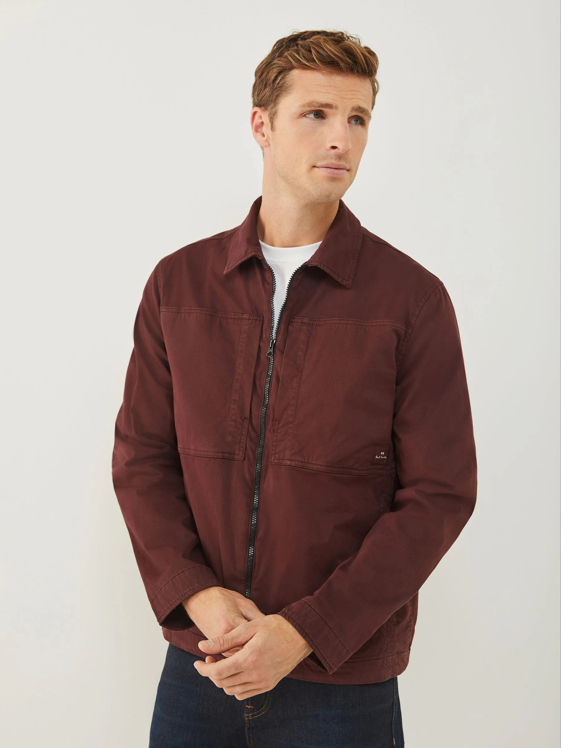 PS Paul Smith PS Paul Smith Red Zip Through Shacket Jacket | Next US