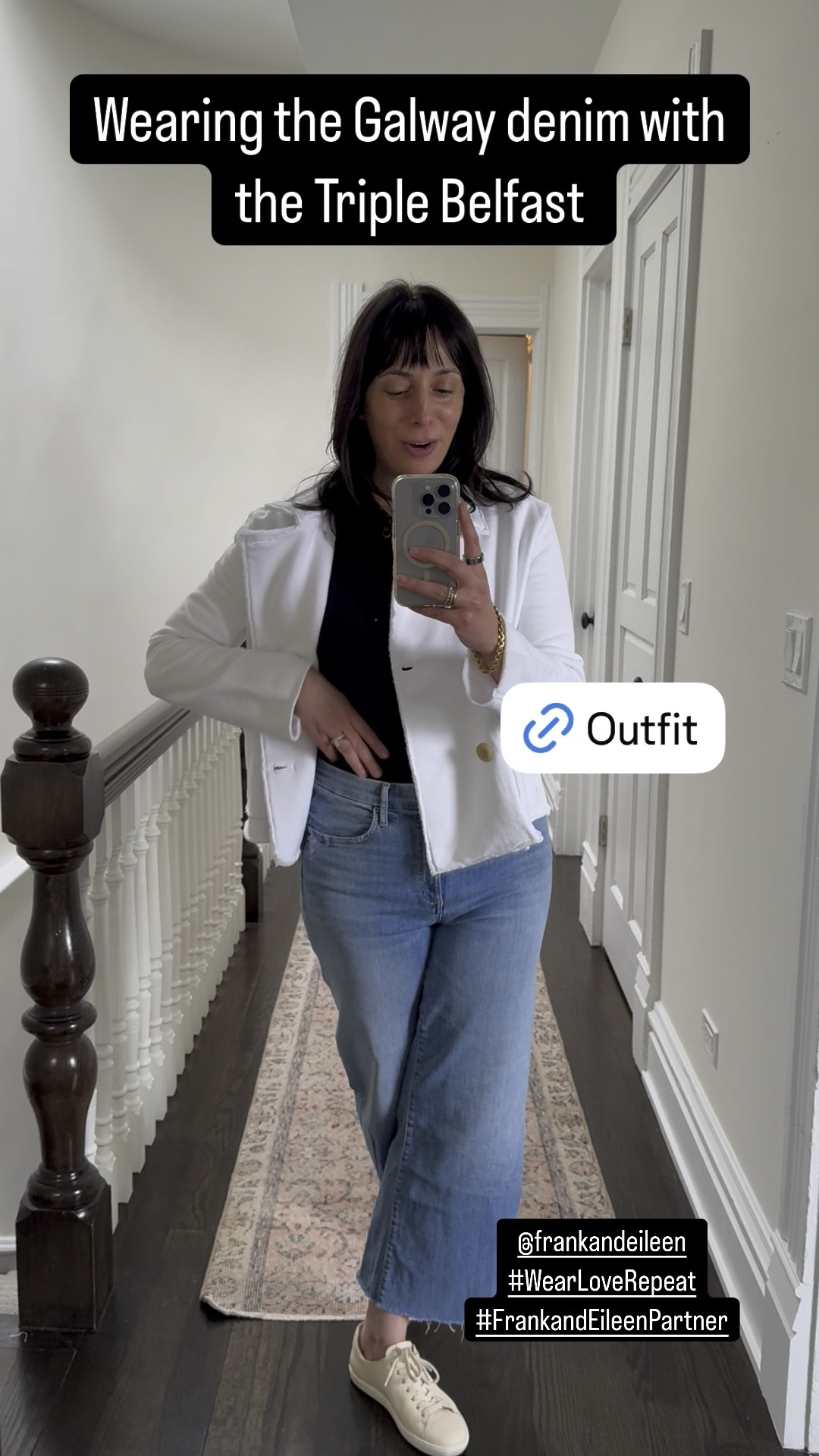 Styling the Mini Triple Belfast in white with the Galway denim and a black t-shirt. 

@frankandeileen 
#WearLoveRepeat
#FrankabdEileenPartner 

#LTKOver40