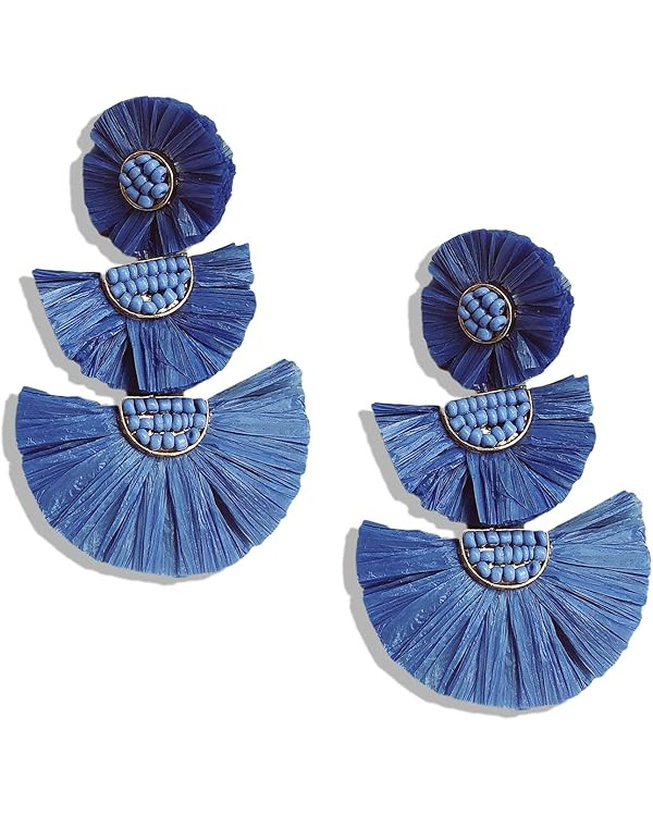 Statement Earrings Beaded Raffia Palm Bohemian Drop Dangle Earrings for women : Amazon.ca: Clothi... | Amazon (CA)