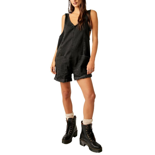 Women's Free People High Roller Shortalls Romper XLarge True North | Scheels