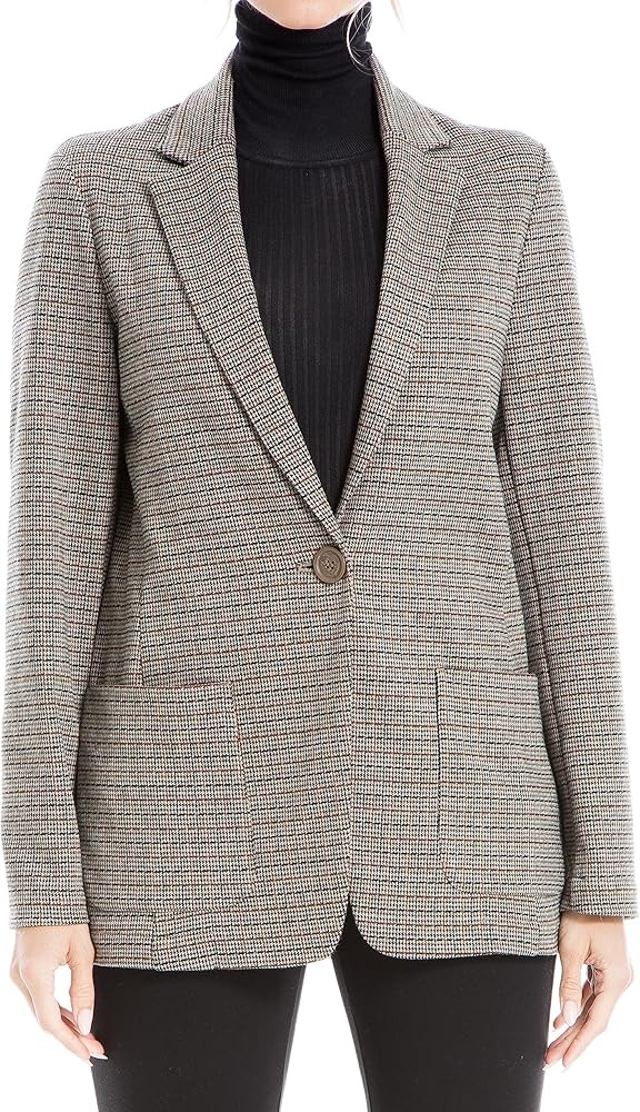 Max Studio Women's Double Knit One Button Blazer | Amazon (US)