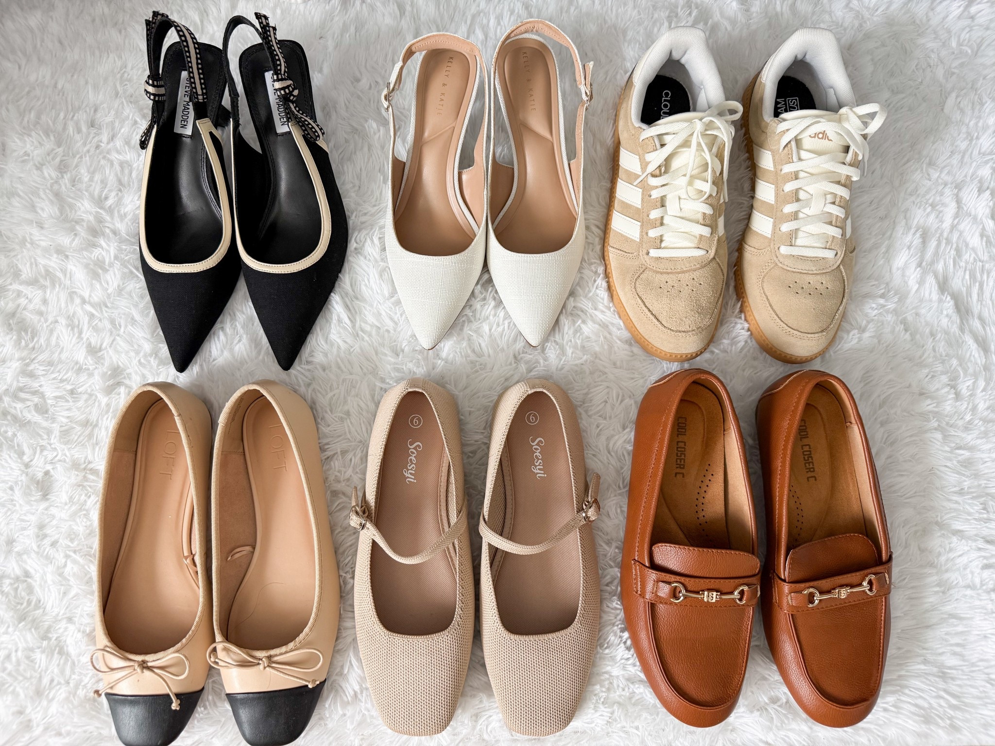 Spring shoes, neutral shoes, workwear, office shoes, work shoes, pumps, flats, sneakers, loafers 

#LTKSeasonal #LTKOver40 #LTKWorkwear