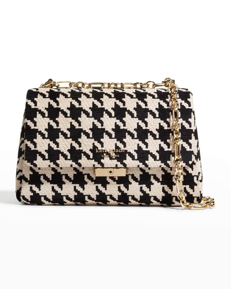 Kate Spade New York carlyle houndstooth chain shoulder bag | Neiman Marcus