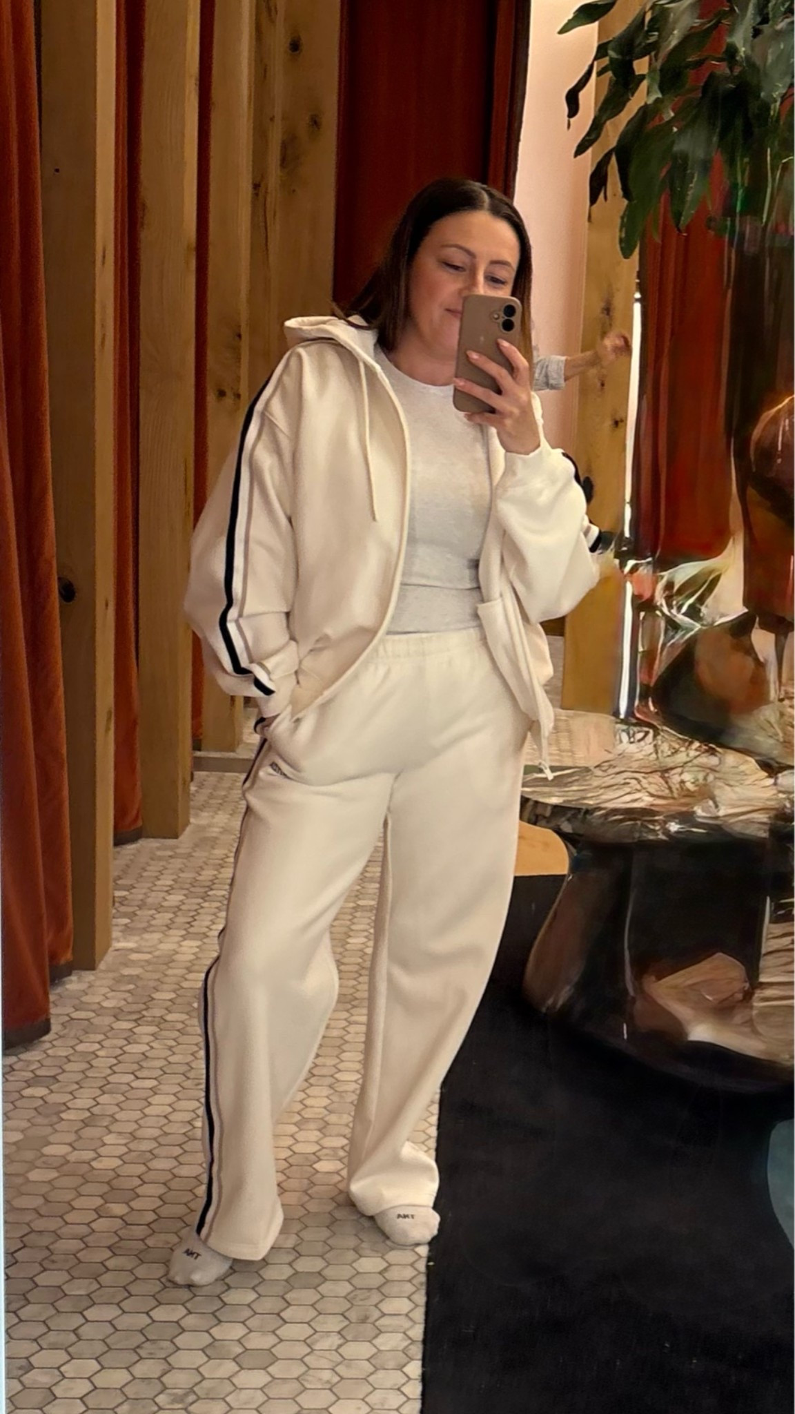 Love this matching jogging set & the stripe detail is 👌. Also has matching shorts. 
5’2” wearing size small. 

Zip up sweater. Sweat pants. Jogging pants.

#LTKcanada #LTKpetite #LTKstyletip