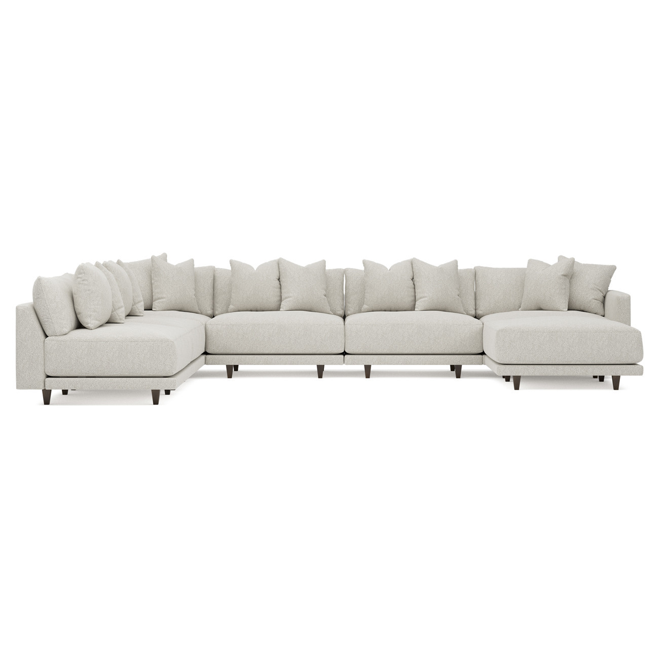 Toulouse Porcelain Performance Modular 7-Piece Corner Sectional With Ottoman - Right End - 171 | Kathy Kuo Home
