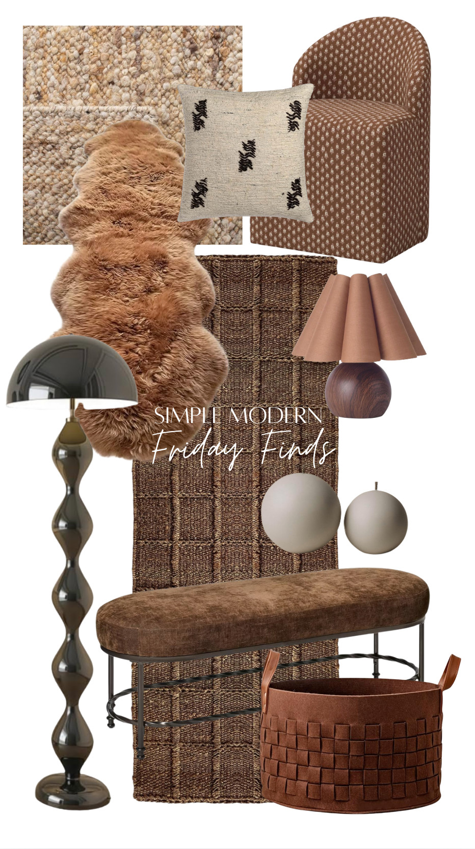 You can always count on FRIDAY FINDS
Where I round up the home finds that caught my eye this week. 

Fall/Autumn inspired. 
All it takes is a few warm + cozy pieces to change up your space. 

Dining chairs- adorable on the ends of a table. 
REAL sheepskin in chocolate.
Those sphere candles...

Cozy rugs, always lighting.

If you're into simple, warm, organic, modern and nordic inspired home...

Be sure to stay! @target @amazon 

 #LTKSeasonal #LTKHome